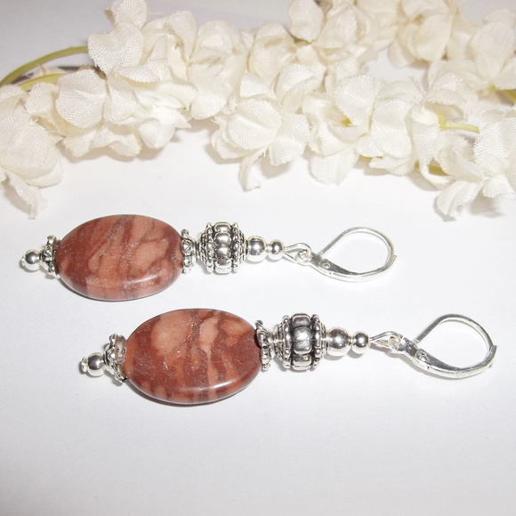 Brown Jasper Earrings Set Handmade NWT Gift 4565 - Picture 5 of 6